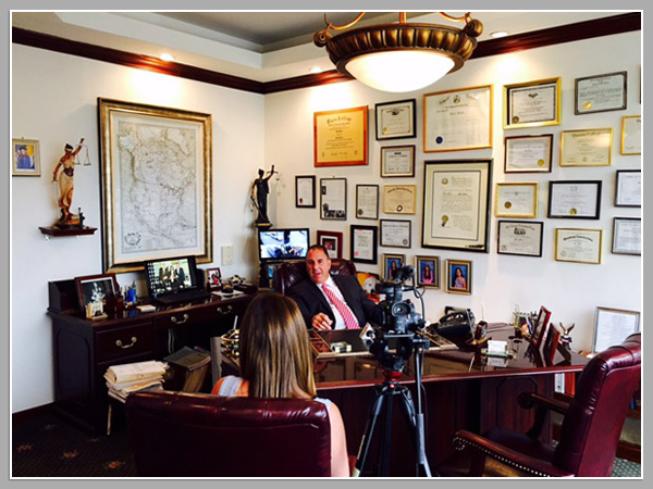 Attorneys collaborating in a law firm conference room